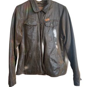 Outback jacket women's large brown mesa solid lined with inside pocket.